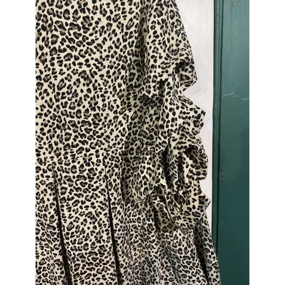 Patrizia Luca Leopard Print Ruffle Dress M high low - Picture 5 of 9